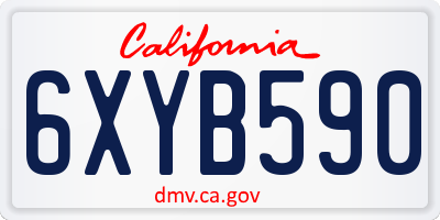 CA license plate 6XYB590