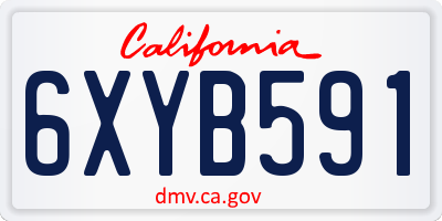 CA license plate 6XYB591