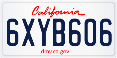 CA license plate 6XYB606