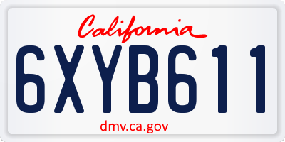 CA license plate 6XYB611