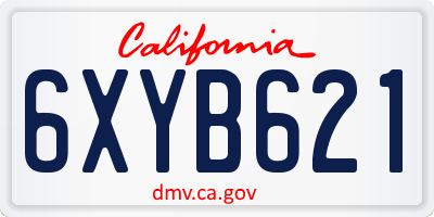 CA license plate 6XYB621
