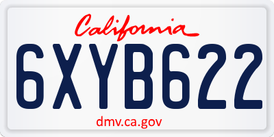 CA license plate 6XYB622