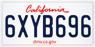 CA license plate 6XYB696