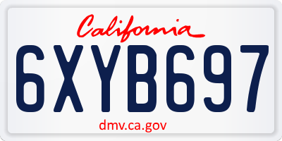 CA license plate 6XYB697