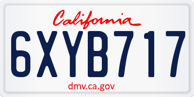 CA license plate 6XYB717