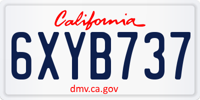 CA license plate 6XYB737