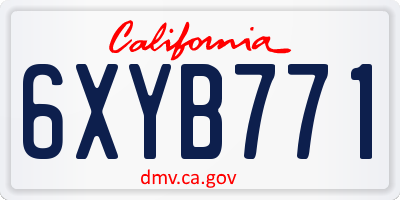 CA license plate 6XYB771