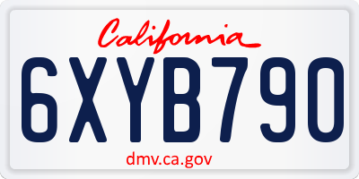 CA license plate 6XYB790