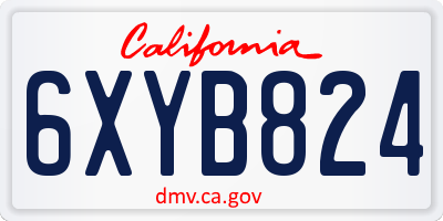 CA license plate 6XYB824
