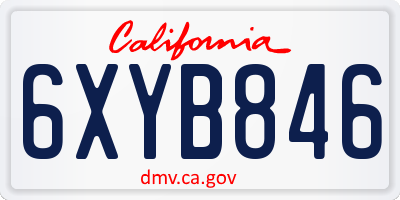 CA license plate 6XYB846