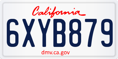 CA license plate 6XYB879
