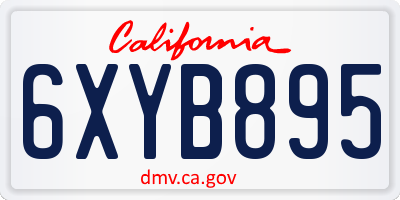 CA license plate 6XYB895
