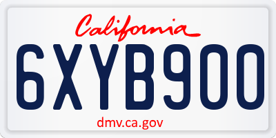 CA license plate 6XYB900
