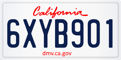 CA license plate 6XYB901