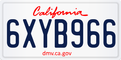 CA license plate 6XYB966