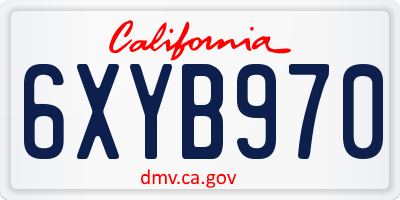 CA license plate 6XYB970