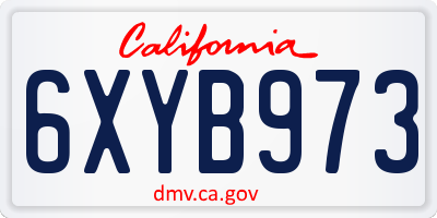 CA license plate 6XYB973