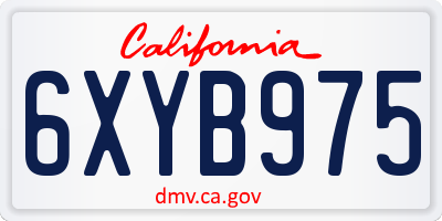 CA license plate 6XYB975