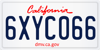 CA license plate 6XYC066