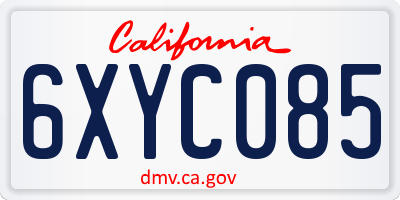 CA license plate 6XYC085