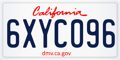 CA license plate 6XYC096