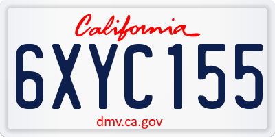 CA license plate 6XYC155