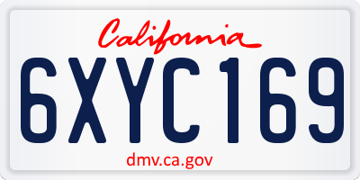 CA license plate 6XYC169