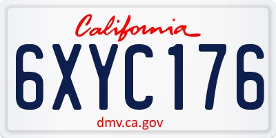 CA license plate 6XYC176