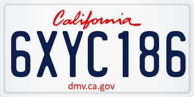 CA license plate 6XYC186