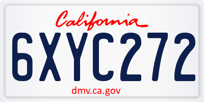 CA license plate 6XYC272