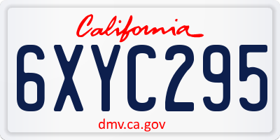 CA license plate 6XYC295