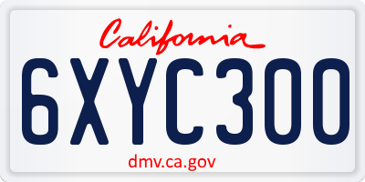 CA license plate 6XYC300