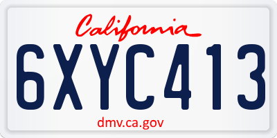 CA license plate 6XYC413