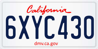 CA license plate 6XYC430