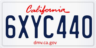 CA license plate 6XYC440