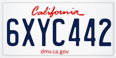 CA license plate 6XYC442