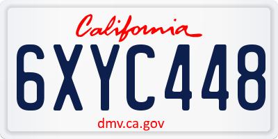 CA license plate 6XYC448