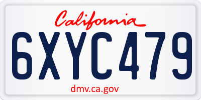 CA license plate 6XYC479