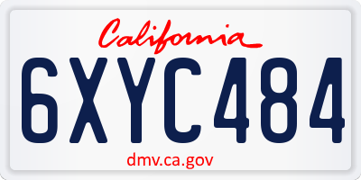 CA license plate 6XYC484