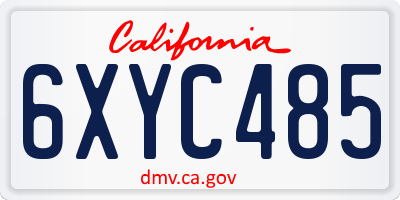 CA license plate 6XYC485