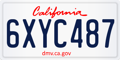 CA license plate 6XYC487