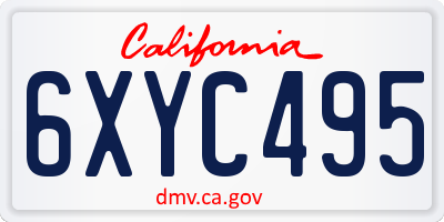CA license plate 6XYC495