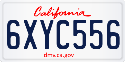 CA license plate 6XYC556