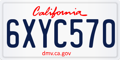 CA license plate 6XYC570