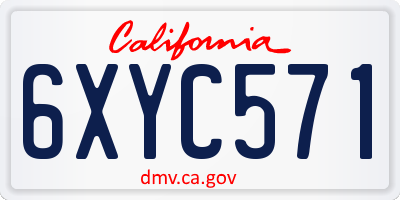 CA license plate 6XYC571