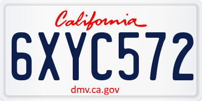 CA license plate 6XYC572