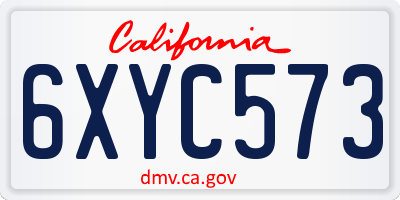 CA license plate 6XYC573