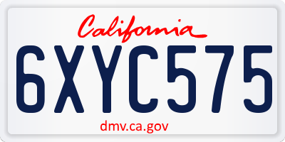 CA license plate 6XYC575