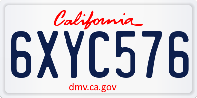CA license plate 6XYC576