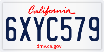 CA license plate 6XYC579